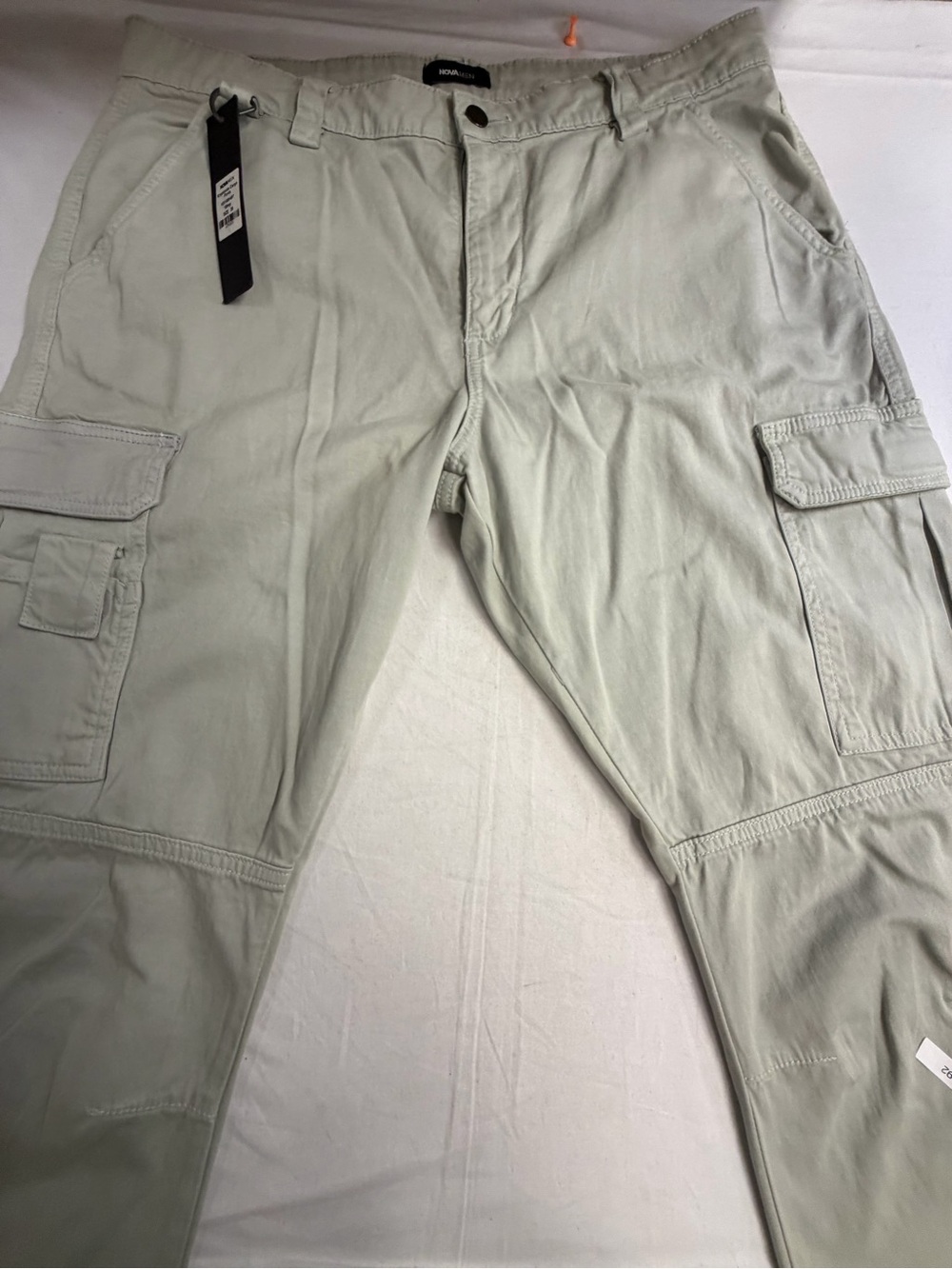 Novamen Men's Cargo Trousers in Pale Sage